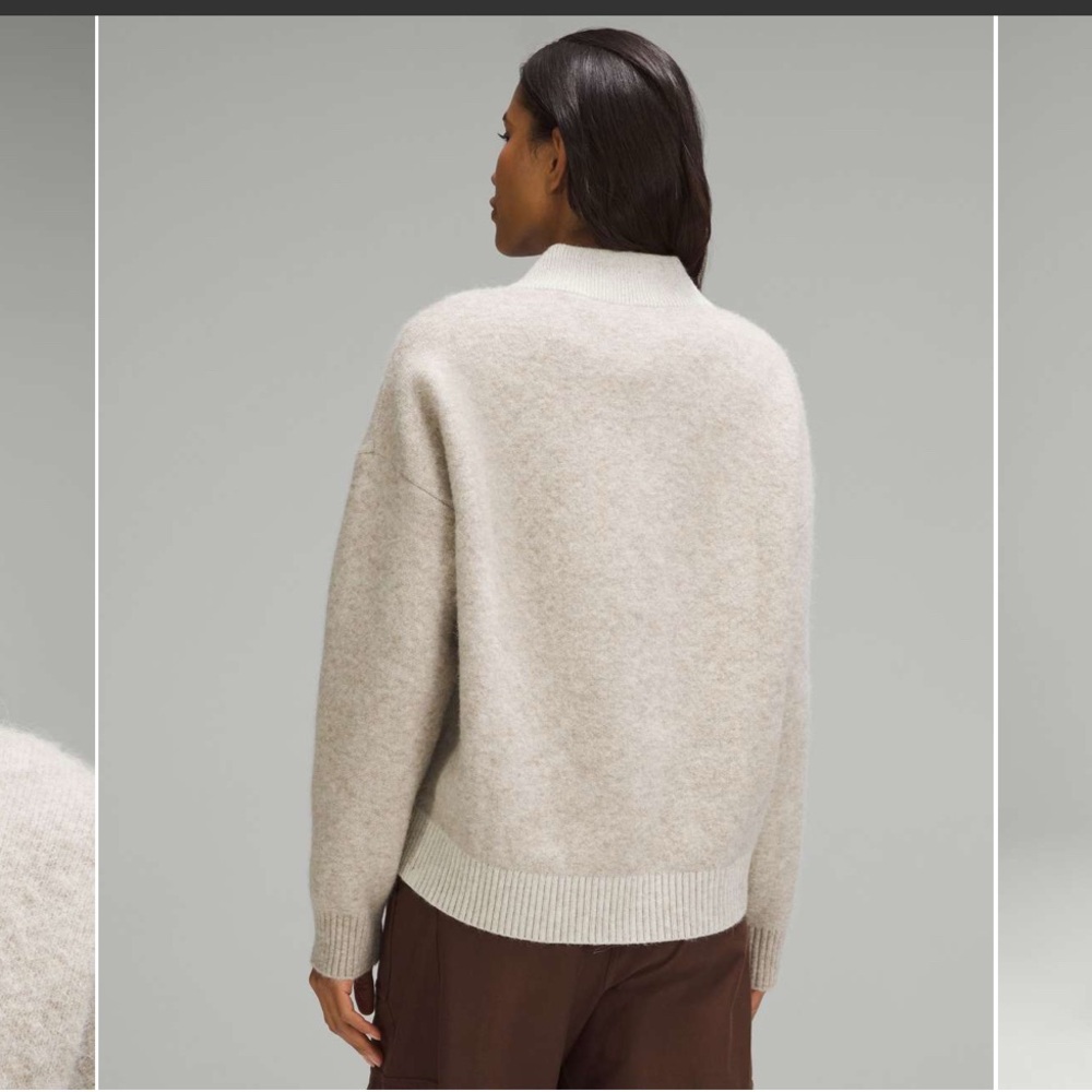 Lululemon alpaca wool V-neck sweater white opal size small - Picture 4 of 8
